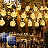 2-Pack Solar String Lights Outdoor, Total 52FT 80 LED Crystal Globe Solar Lights Outdoor Waterproof...