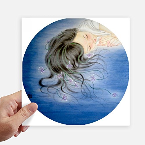 Autocollant aquarelle 20cm orchidée multicolore grand format - 2