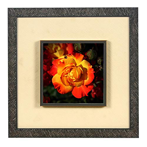 Image of Wens 'Yellow Rose Flower Embossed' Wall Art Painting (Synthetic Wood, 33 cm x 33 cm x 4 cm, WSP-12066)