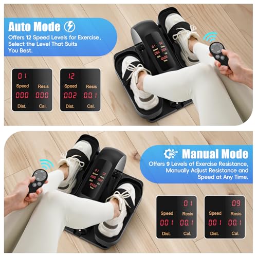 Image of FUNMILY Under Desk Elliptical, Ellipse Leg Exerciser, Standing or Seated Mini Elliptical Machines, Portable Bike Pedal Exerciser for Seniors /Adults, Leg Workout Equipment for Home /Office