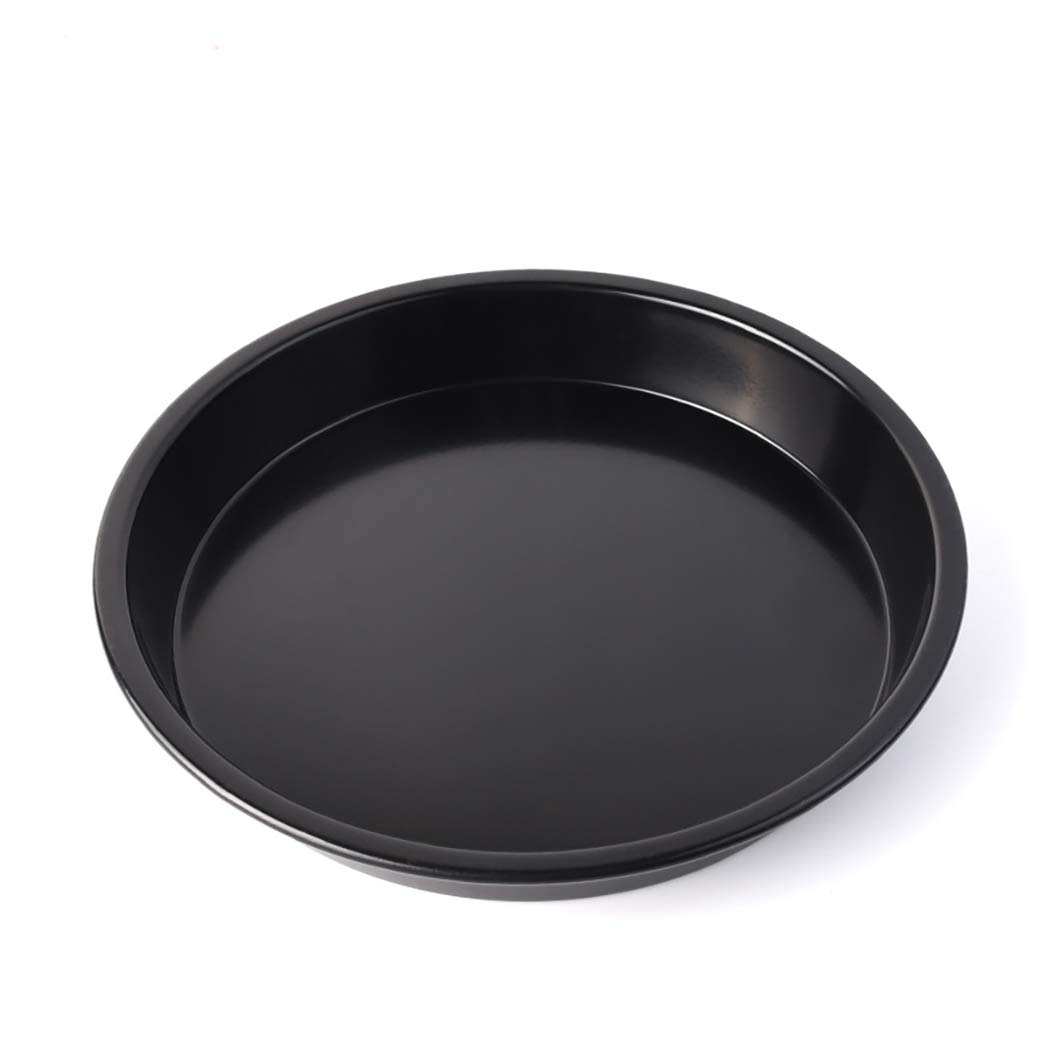 Thick black 7 inch carbon steel non-stick pizza pan round PIZZA pan (size: length 7 inches × height 1 inch)