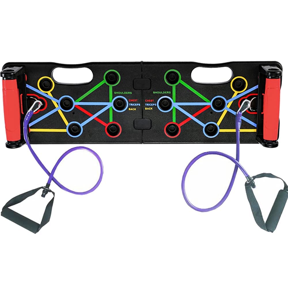 BLAGO 14 in 1 Portable Push Up Board System Body Building Exercise Tools Workout Stands Chest Triceps Shoulder Back Muscle Carbon Fibrer-image-20