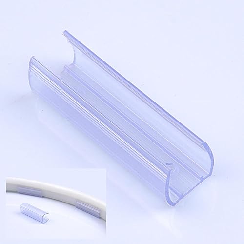 DELight 50 piezas de soporte de montaje de canal de 2 pulgadas accesorios de PVC transparente para tira de luz LED de neón flexible de 916 pulgadas