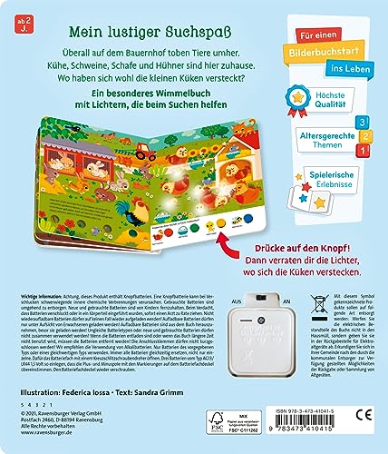 Mein großes Lichter-Wimmelbuch: Auf dem Bauernhof – Wimmelbuch ab 2 Jahre, mit über 50 Lichtern