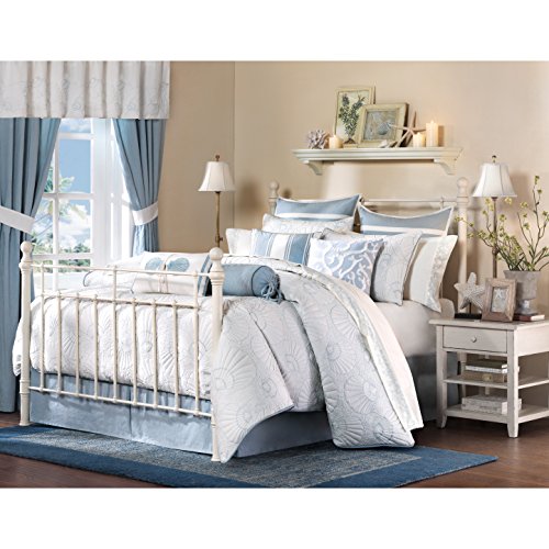 4 Piece Queen, Motif Classic Coastal Embroidered Pattern Comforter Set, Contemporary Gorgeous Nautical Design, Unique… - Image 3