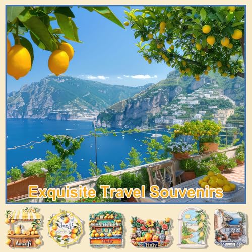 6 imanes italianos de resina diseño limón Amalfi miniatura 6