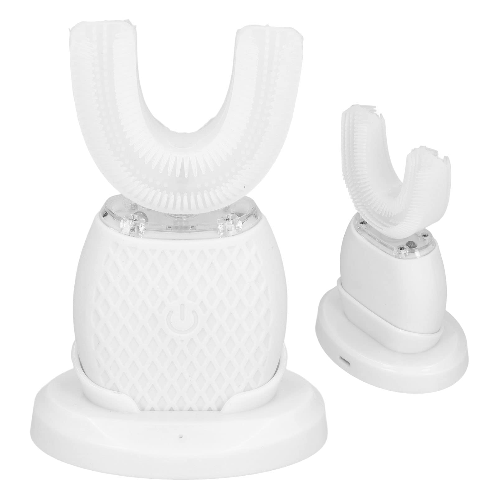 Cepillo de Dientes Automático Ultrasónico que Blanquea el Cepillo de Dientes Eléctrico en Forma de U de 360 ​​° para Blanquear los Dientes(blanco)