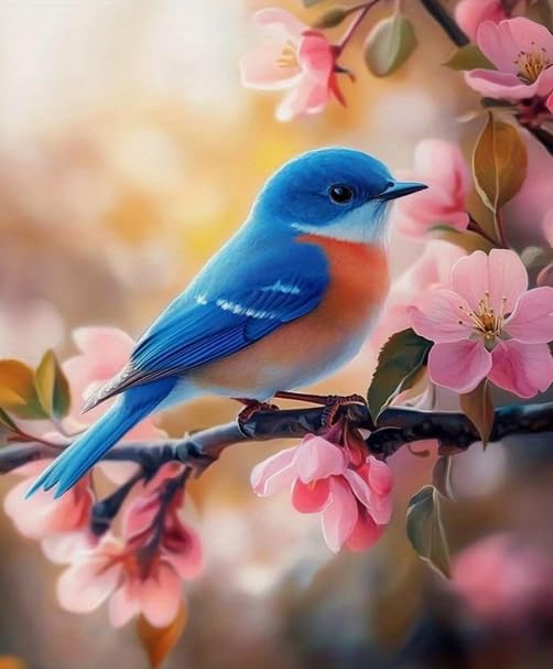 Kit de broderie oiseaux et fleurs 11CT pour vos moments de détente
