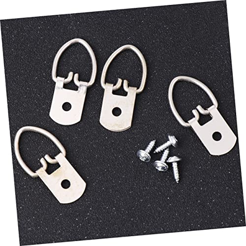 Image of Operitacx 200pcs D Ring Picture Hanging Hooks with Screws Wall Fixing Hardware for Photos Artwork and Paintings Durable Heavy Duty Wall Hooks for Easy Installation and Secure Display