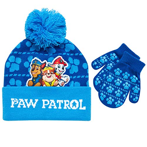 Image of Nickelodeon Paw Patrol Boys Winter Hat and Mitten or Glove Set (Age 2-7)