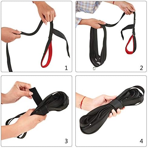Lampop Heavy Duty Strong Dog Training Lead Leash Long Line Nylon Lead with Soft Padded Handle for Large, Extra Large, Medium Dogs Training, Running,Tracking, Camping, or Backyard (M,10m/33ft, Black)