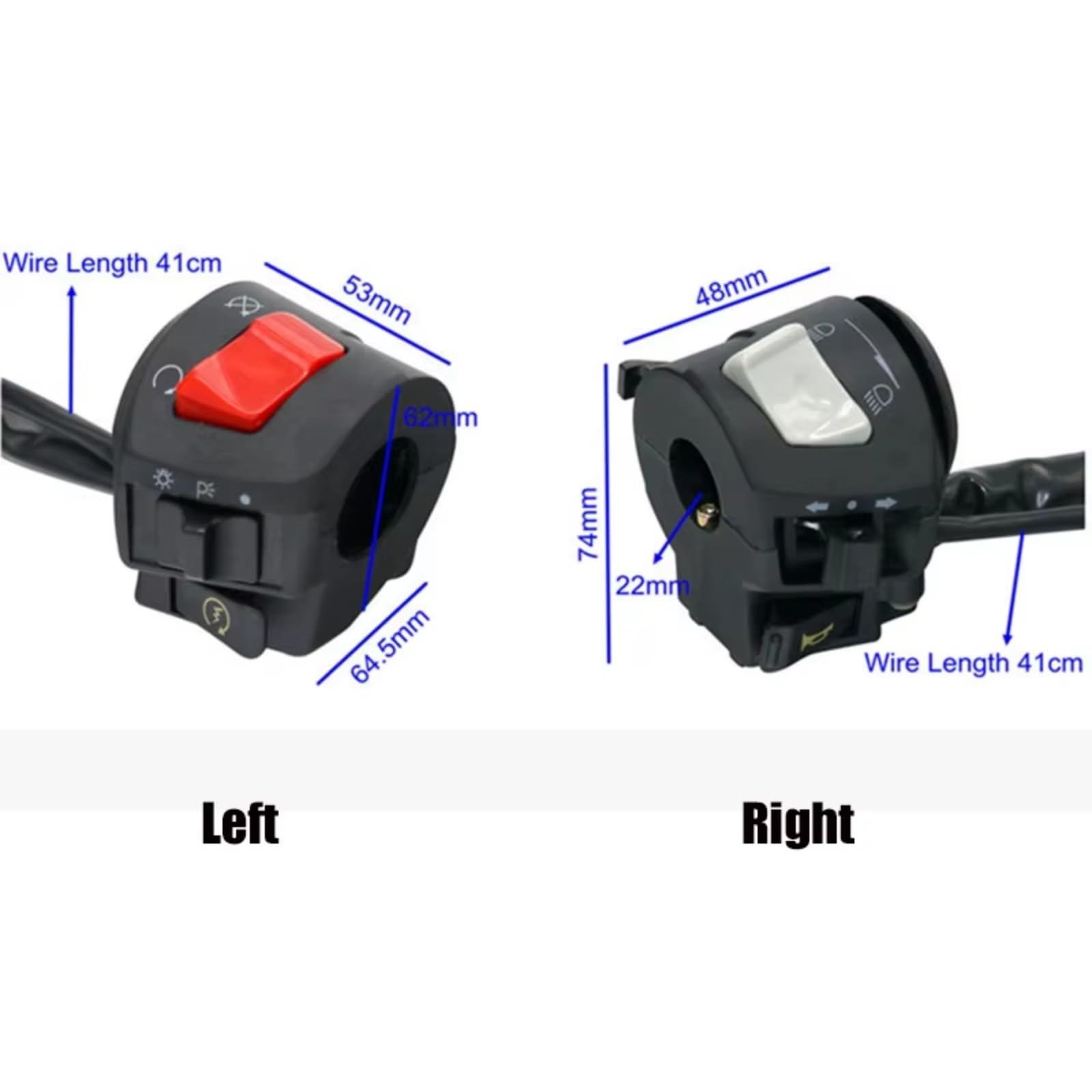 Interruptor Control Universal Motocicleta 22 Mm