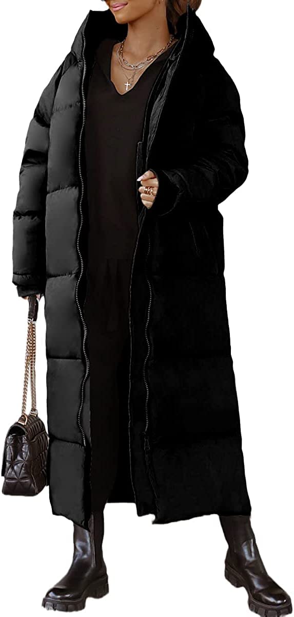 Piumino Trapuntato Lungo con Cappuccio Invernale Caldo da Donna Capispalla Parka Lungo con Cappuccio Lungo Leggero Parka con Cappuccio Antivento Impermeabile Lungo