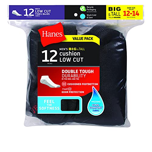 Hanes Men's Double Low Cut Socks 12-Pair Pack, Available in Big & Tall3