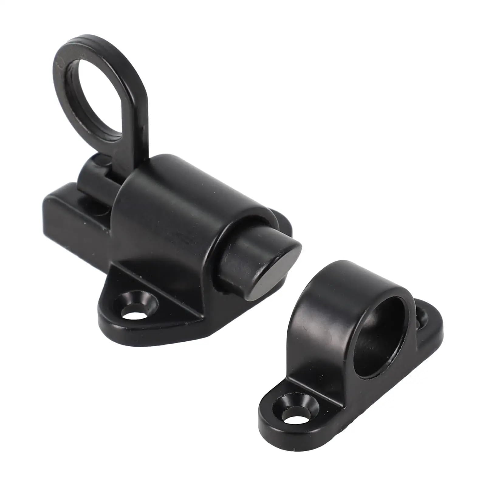 Bolt Lock, Türschloss Riegel, Türriegel aus Aluminiumlegierung Selbstschließende Türbolzen Zugring Federschloss Fenstertor Sicherheitsschlossfänge (Silber)