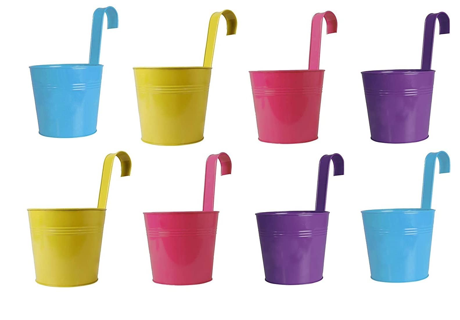 appeasy Round Shaped Plain Railing Metal Planters for Balcony and Home Gardening Set of 8 pcs.(Diameter 15 * 15 * 15cm) (B09BD21TSM) Amazon Price History, Amazon Price Tracker