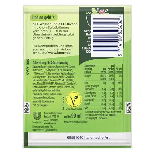 Knorr Salatkrönung Italienische Art Dressing, 15er Pack (15 x 5 x 30ml)