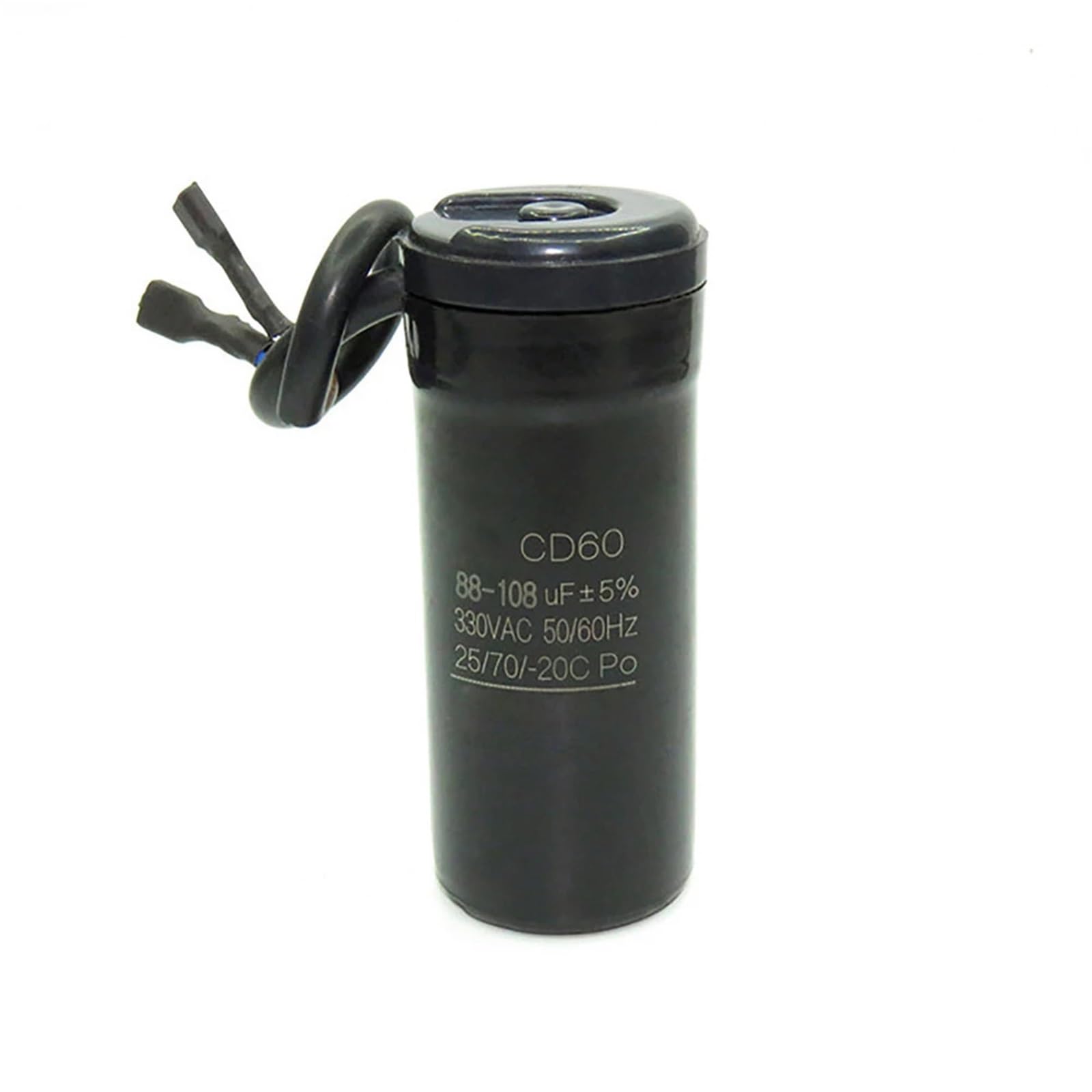Motor Start Capacitor 330VAC CD60 50HZ 60Hz 47UF,64UF,75UF,80UF,88-108UF Refrigerator Freezer Compressor Starting Capacitor Replacement Part(88-108UF)