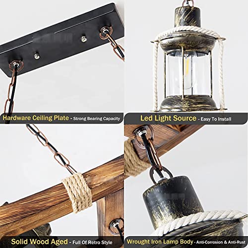 Industrial Chandelier Horse Lantern Steampunk Style 2-Lights Rustic Gear Chandelier Machine Wooden E27 Creative Solid Wood Farmhouse Pendent Lights Or Vintage Kitchen Bar Island Made in China steampunk buy now online