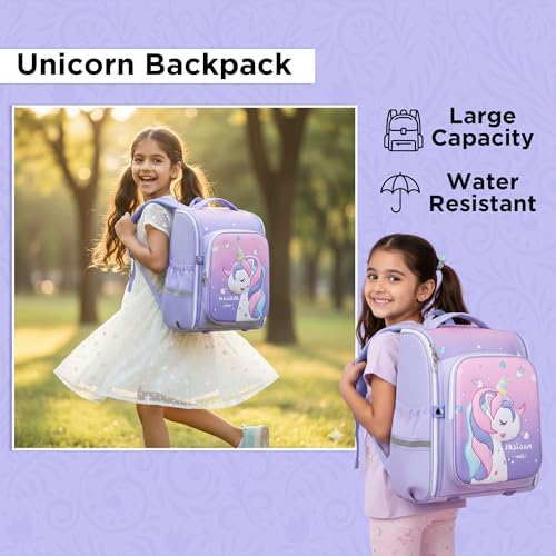 Image of 3D School Bag for Girls Boys & Kids | Lightweight Cartoon Backpack for School | Multi Compartment Primary School Bag | Durable Book and Lunch Backpack (6-13 Years)