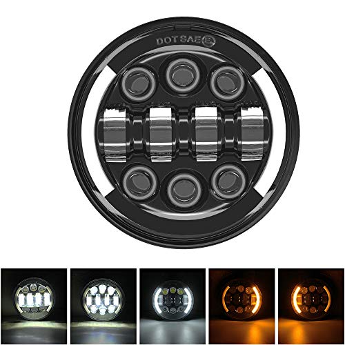 MONDEVIEW LED Moto Óptica Completo LED Cromado Faro Redondo 5 3/4" Cree...