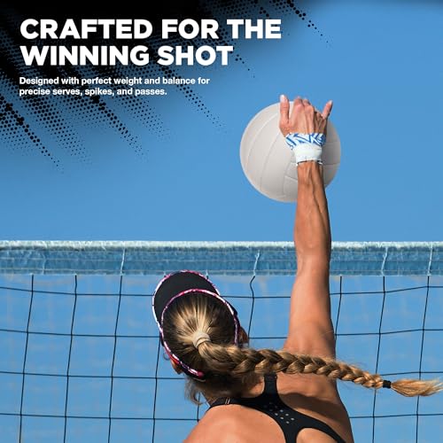 image for Lifeworks White All-Weather Volleyball, Durable Non-Slip Grip for Bett