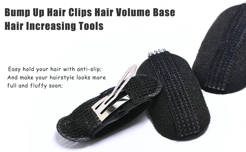 Miniatura 8 de Pinzas para el cabello, 10 piezas de esponja negra de espuma con volumen para el cabello para mujeres y niñas