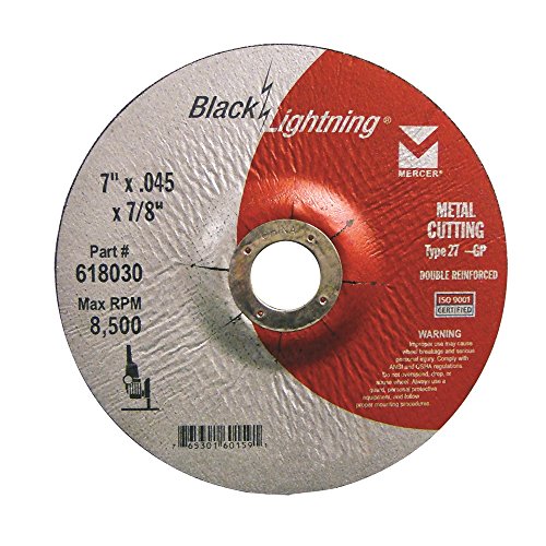 Mercer Industries 618030 - 7 x .045 x 7/8 Type 27 Black Lightning Cut-Off Wheels for Metal (25 pack)