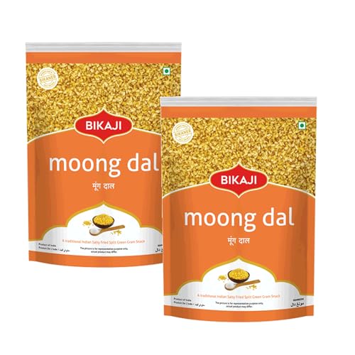 Moong Dal 1000g and Moong Dal 200g Combo of 1200g (42.33Oz) – Authentic Indian Snacks Family Pack | Crunchy Namkeen, Party Mix, Bar Snacks & Tea-Time Treats
