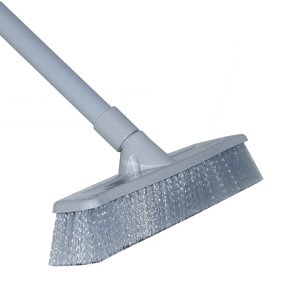 Cleano Bristle Push Broom with Long Handle, Floor Brush 111 cm Soft Bristle Broom 29cm Wide for Cleaning Bathroom Kitchen Patio Garage Deck Tile Floor