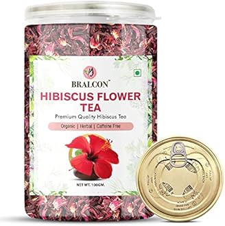 BRALCON Premium Organic Hibiscus Flower Tea - 100g Whole Leaf | Improve Digestion