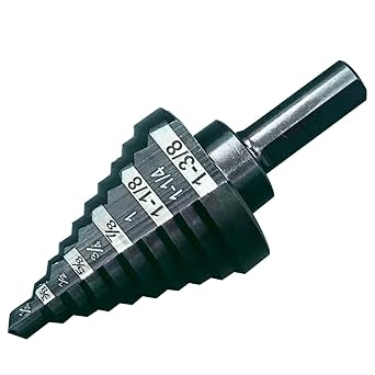 Step Drill Bit Set & Automatic Center Punch- Unibit, Titanium Coated, High Speed SteelDrill bits for Copper, Aluminum, Wood, Plastic, (1PCS)