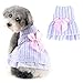 Ranphy Dog Princess Dresses for Small Dogs Female Spring Summer Striped Pet Apparel with Bow Yorkie Chihuahua Clothes Puppy Cat Tutu Skirt, Blue, S