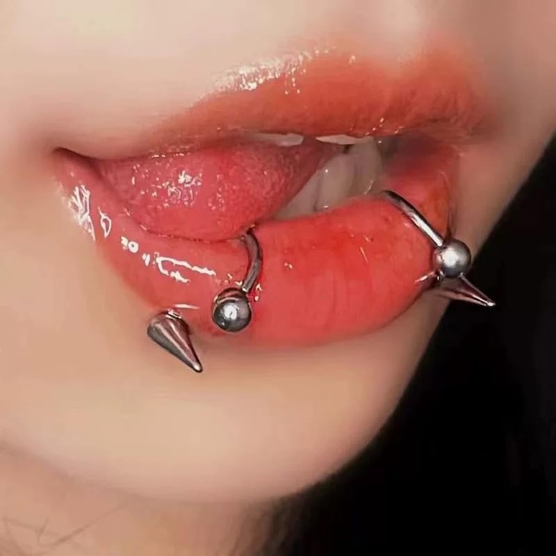 Zolure 16g Lip Rings Horseshoe Labret Jewelry Lip Barbell Ring Spike Snake Bite Piercing Jewelry Tragus Helix Earrings Studs Medusa Piercing for Women Men - Image 6