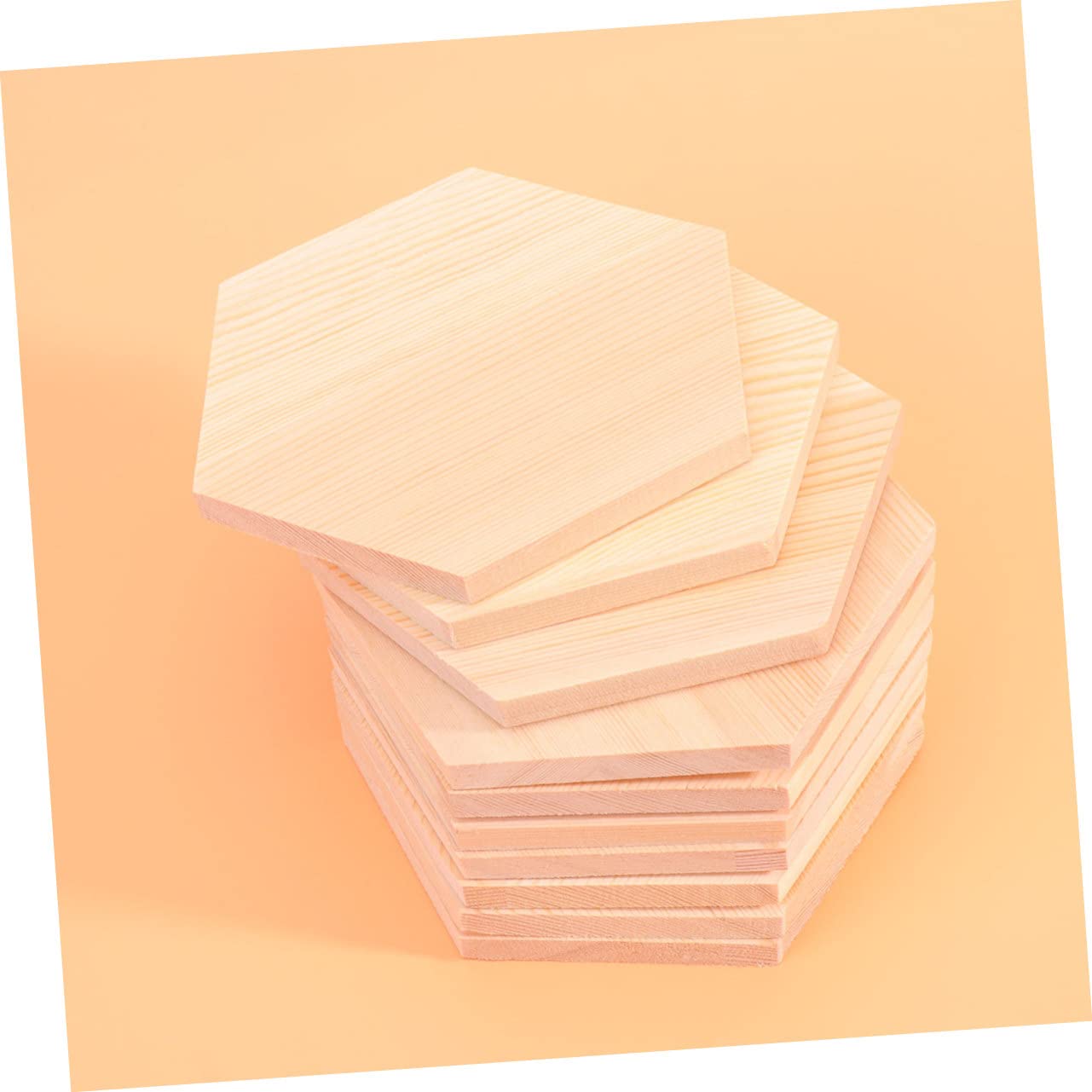 SHINEOFI 10 Piezas Bloques de Madera Poligonales para Manualidades, Tablas de Pino Fácil Pintar Decorar, Formas Obsequios DIY