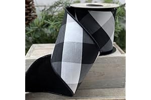 D Stevens Ribbon In Black and White Faux Dupion Diagonal Check Pattern