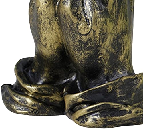 Estatua de manos orantes en resina color dorado miniatura 4