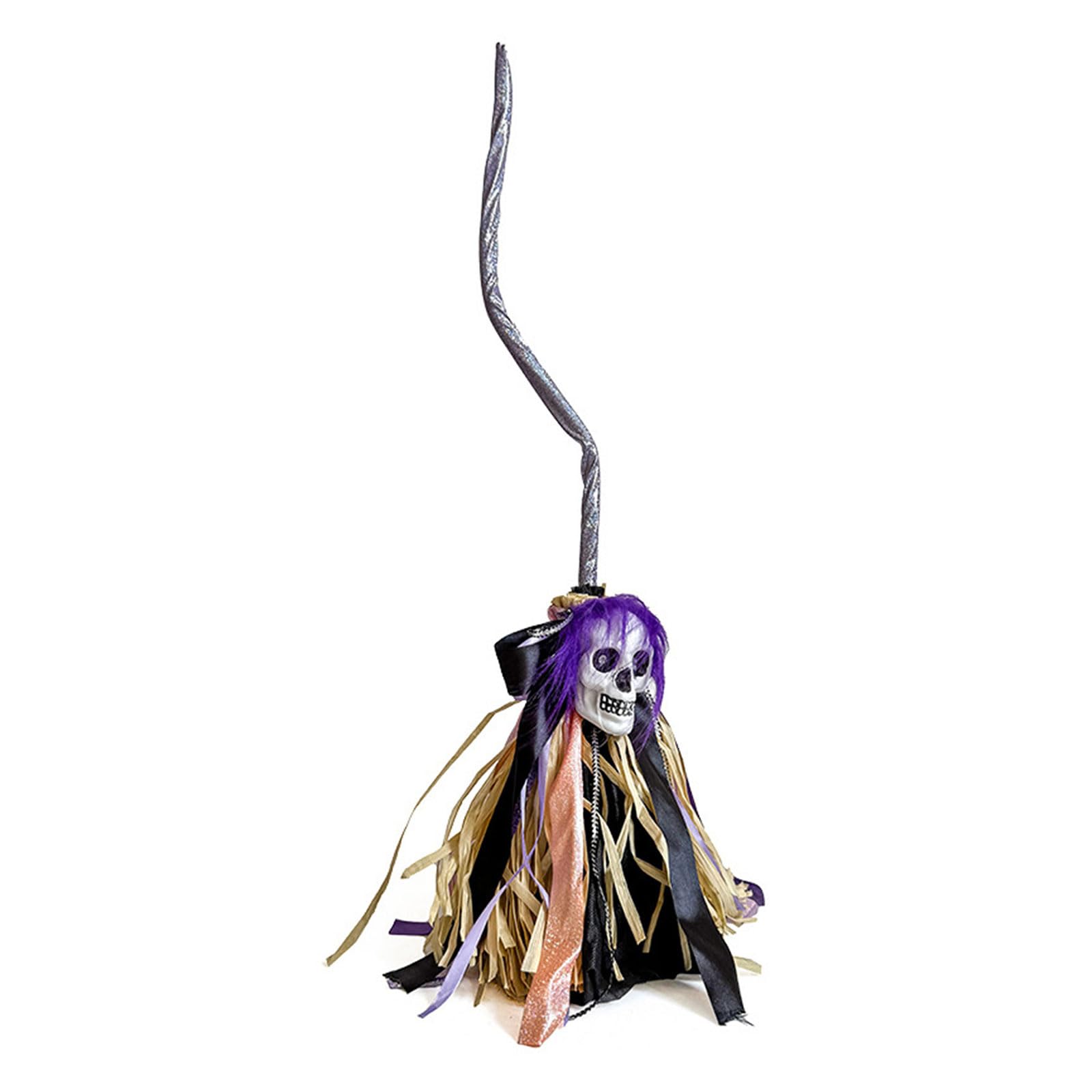 Tsophreniq 2 Dynamic Flying Broom Prop with Sparkling LED Lights & Eerie Sound Features Halloween Party Centerpiece Highlight Glowing Dynamic Broom DecorationEerie
