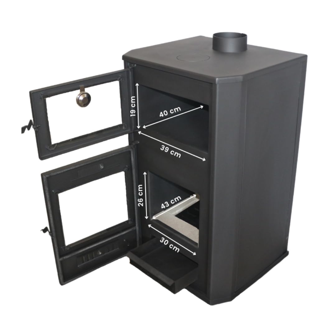 Poêle à Bois avec Four pour système de Chauffage Central BALKAN ENERGY Rosana 15.26kW - 25.5kW