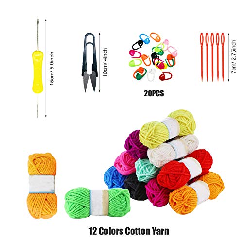 Image of Allazone 57 PCS Mesh Plastic Canvas Sheets Kit Including 24 PCS Plastic Canvas, 12 Color Acrylic Yarn for DIY Crafts Embroidery Cross Stitch, Acrylic Yarn Crafting, Knit and Crochet Projects