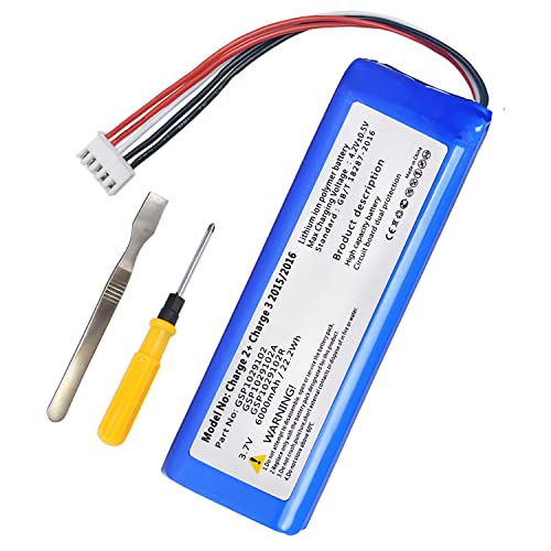 Replacement for JBL Charge 3 Battery, Charge 2 Battery, Charge 2 Plus, Charge 2+, Charge 3 2015 2016 Version, GSP1029102A GSP1029102R Universal Battery