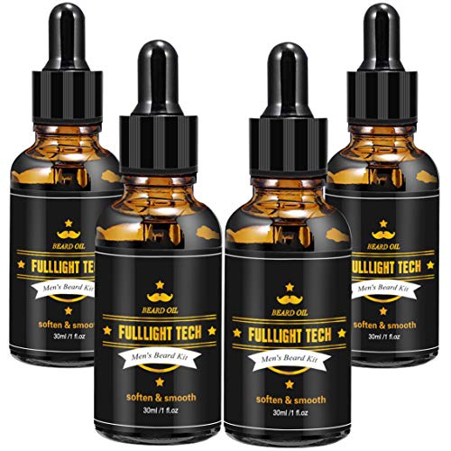 4 PACKS Scented Beard Care Oil for Men w/ Ideal Ingredients Beard Oil Leave-in Conditioner & Softener Organic for Mustache Beard Grooming Moisturizing 30ml,1 fl oz