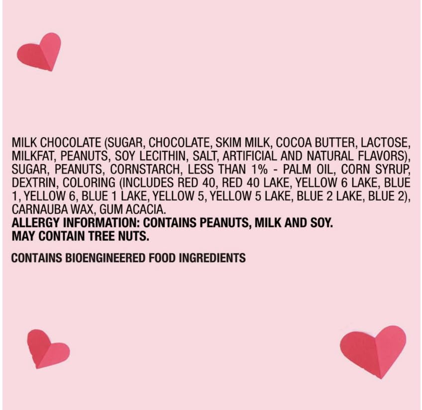 M&MS Peanut Milk Chocolate Valentine's Day Candy Jar, 62 oz