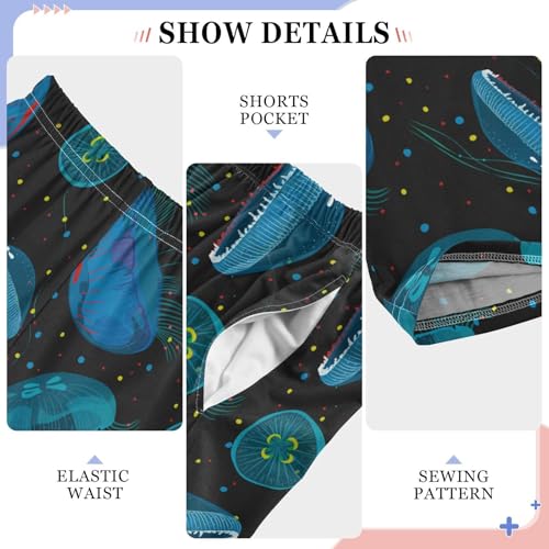 ZZXXB Sea Jellyfish Boys Long Pants Soft Trousers Elastic Waist Kids Lounge Bottoms with Pockets S-XL4