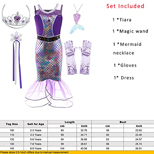 SunHibay 5 Pezzi Costumi Cosplay Sirena Abito