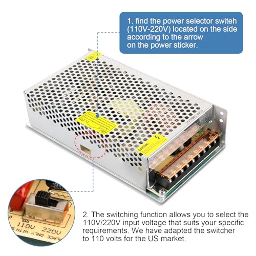 Image of 24V 10A 240W Power Supply AC /DC Adapter Universal Regulated Switching AC 110-220V to DC 24 Volt 10 Amp Converter Transformer LED Driver for LED Strip Light CCTV Camera