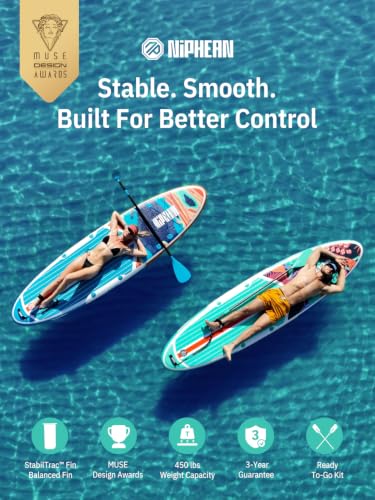 Image of Niphean Inflatable Stand Up Paddle Board with SUP Accessories, Anti-Slip EVA Deck, 10'6'' Inflatable Paddle Boards for Adults & Youth of All Skill Levels