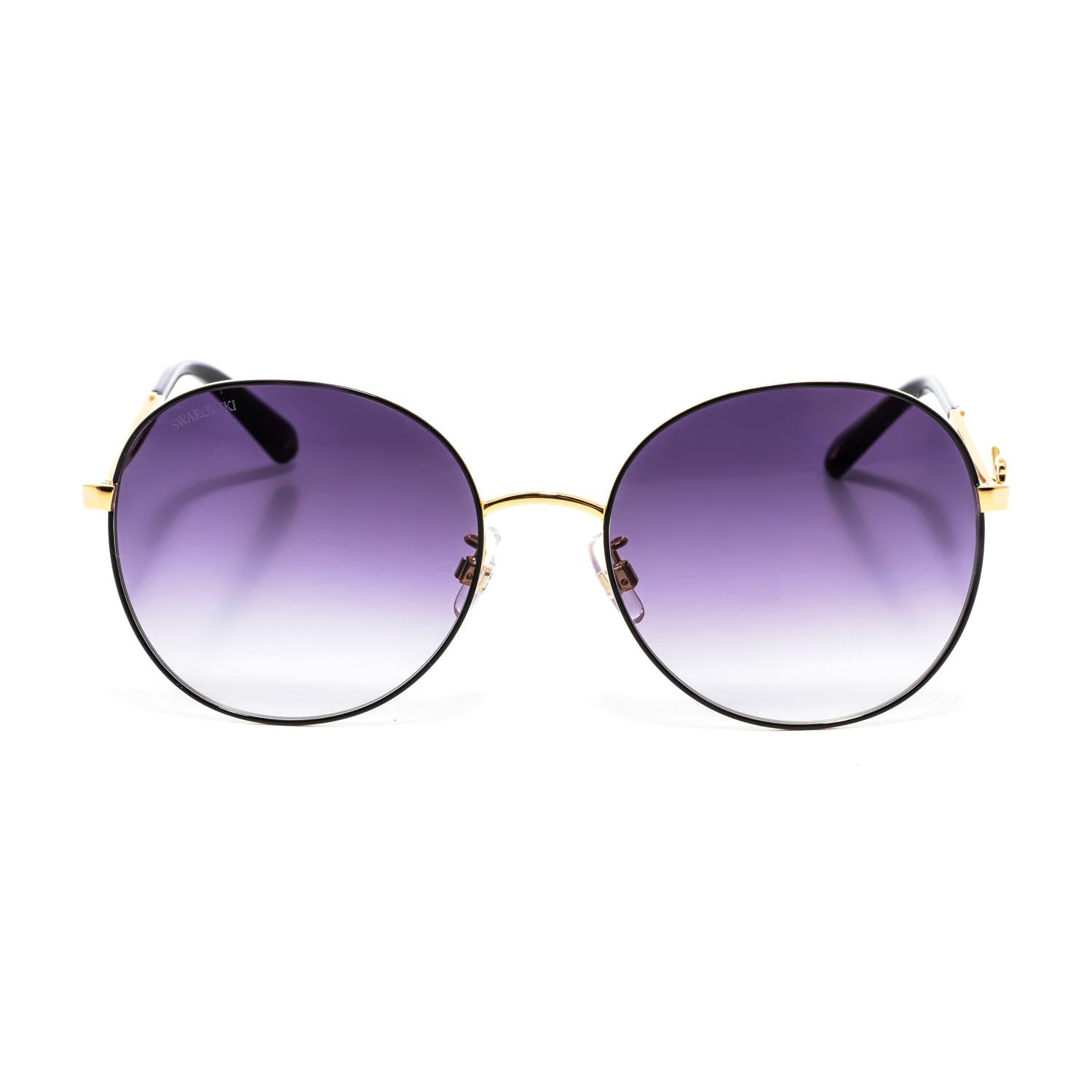 Swarovski SK0244-K Okrągłe metalowe okulary przeciwsłoneczne dla kobiet
