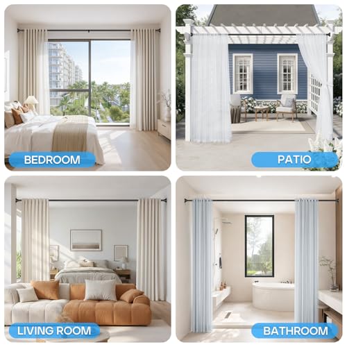 Image of Tension Curtain Rod Black Tension Rod 40 to 113 Inch Spring Curtain Rods Non Slip Tension Rods 1pcs For Windows No Drilling Adjustable Tension Rods of Curtains Window Closet Kitchen Wardrobe