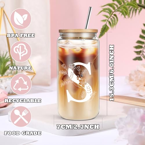 Tasse à café glacé monogrammée avec paille pour vos matins parfaits